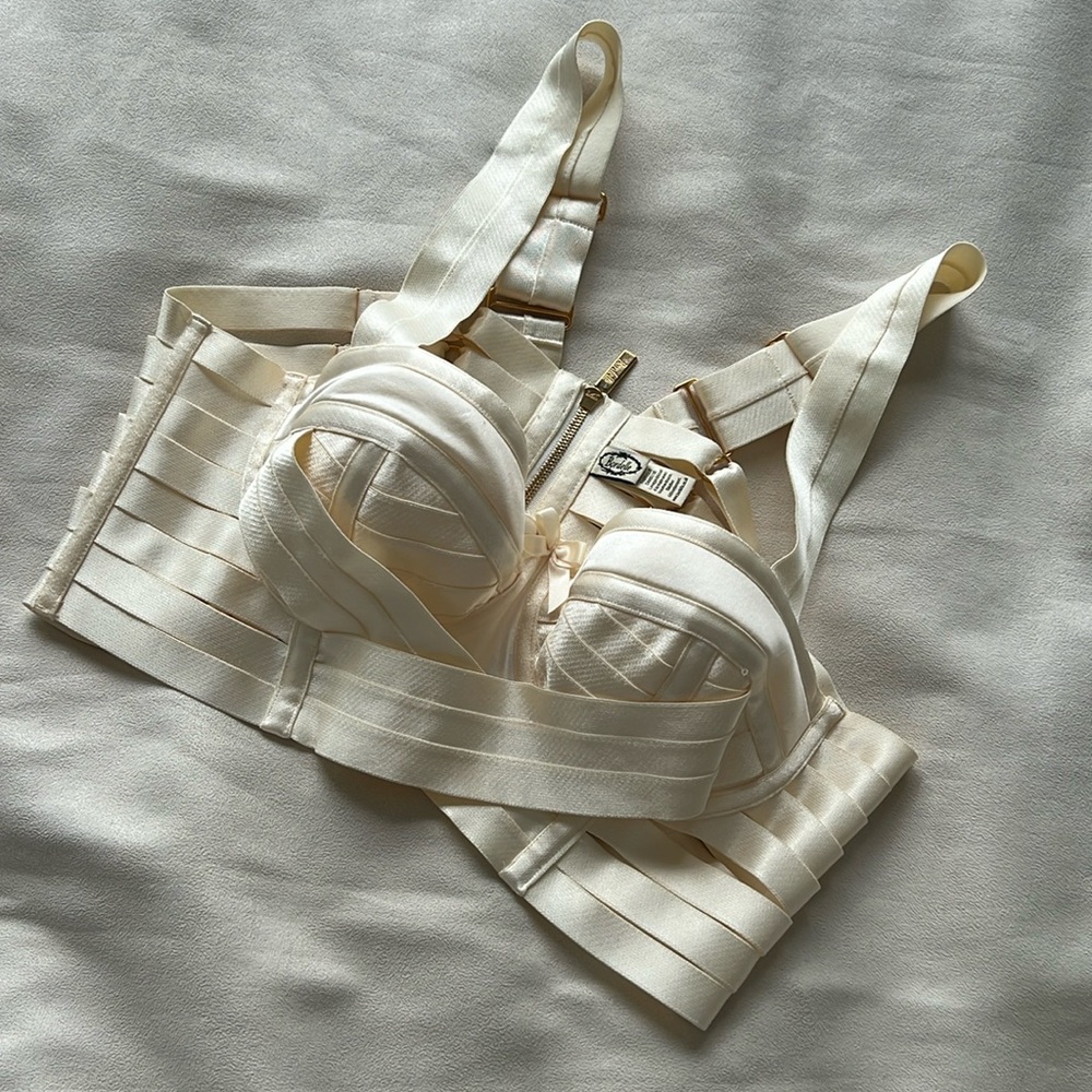 Bordelle ivory bodice bra size S (30D, 32C or 34B)